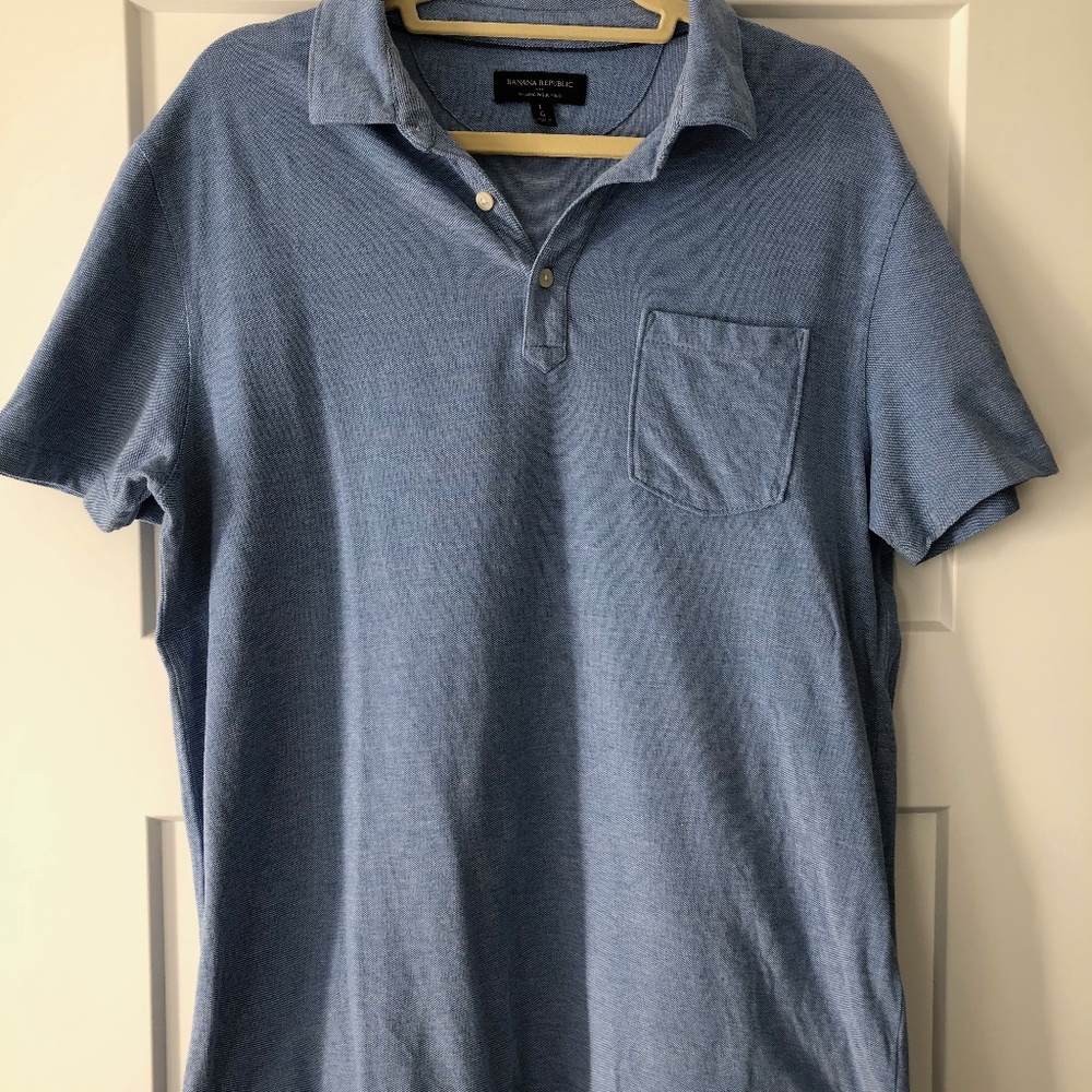 Men's Large, Blue, Banana Republic Polo
